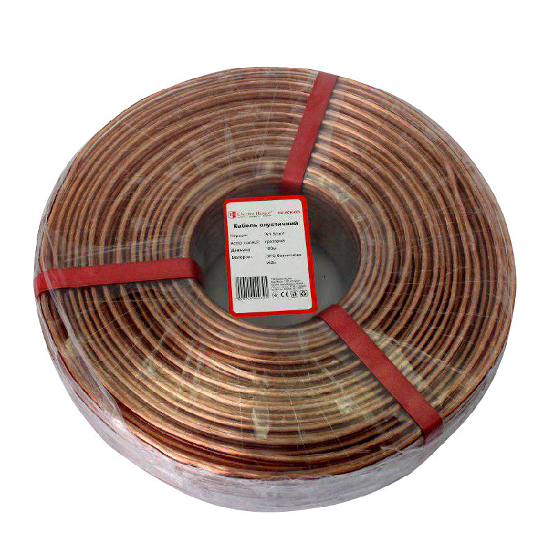 Кабель акустичний 2x1,5 мм2 OFC, прозорий